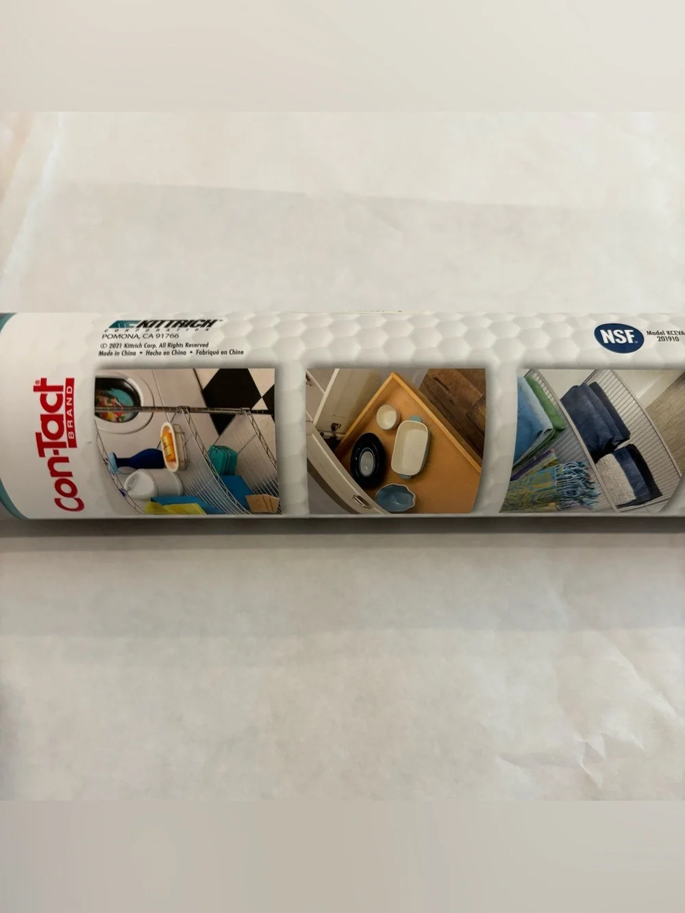 Premium Clear Ribbed Shelf Liner - White, Brand New